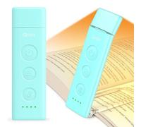 Gritin Lampe de Lecture Rechargeable, Liseuse Lampe Clip au Lit, 3 Couleurs Protection des Yeux & 5 Luminosités Réglables en Continu, Compacte et Durable, Cadeaux pour Lecteurs de Livres-Bleu
