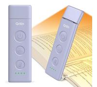 Gritin Lampe de Lecture Rechargeable, Liseuse Lampe Clip au Lit, 3 Couleurs Protection des Yeux & 5 Luminosités Réglables en Continu, Compacte et Durable, Cadeaux pour Lecteurs de Livres-Violet
