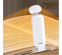 Gritin Lampe de Lecture Rechargeable, Liseuse Lampe Lecture 3 Couleurs Protection des Yeux & 5 Réglages de Luminosité, Tête Rotable 90° pour Lire au Lit Cadeau pour Lecteurs de Livres