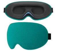 Gritin Masque de Nuit 100% Anti-lumière pour Hommes et Femmes, Masque de Sommeil 3D Doux Confortable Zero Pression pour Dormir sur le Côté avec Sangle Ajustable, Design Ergonomique,Bleu Foncé