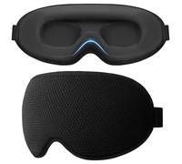 Gritin Masque de Nuit 100% Anti-lumière pour Hommes et Femmes, Masque de Sommeil 3D Doux Confortable Zero Pression pour Dormir sur le Côté avec Sangle Ajustable, Design Ergonomique pour Voyage/Sommeil