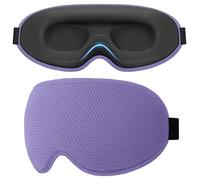 Gritin Masque de Nuit 100% Anti-lumière pour Hommes et Femmes, Masque de Sommeil 3D Doux Confortable Zero Pression pour Dormir sur le Côté avec Sangle Ajustable, Design Ergonomique,Violet Moyen