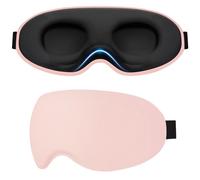 Gritin Masque de Nuit 100% Occultant pour Hommes & Femmes, 3D Masque de Sommeil Ultra Doux Zero Pression pour Dormir sur le Côté avec Sangle Ajustable, Design Ergonomique pour les Voyages,Vert