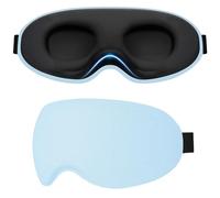 Gritin Masque de Nuit 100% Occultant pour Hommes & Femmes, 3D Masque de Sommeil Ultra Doux Zero Pression pour Dormir sur le Côté avec Sangle Ajustable, Design Ergonomique pour les Voyages,Sarcelle