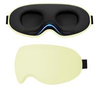 Gritin Masque de Nuit 100% Occultant pour Hommes & Femmes, 3D Masque de Sommeil Ultra Doux Zero Pression pour Dormir sur le Côté avec Sangle Ajustable, Design Ergonomique pour les Voyages,Rose Chair