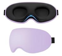 Gritin Masque de Nuit 100% Occultant pour Hommes & Femmes, 3D Masque de Sommeil Ultra Doux Zero Pression pour Dormir sur le Côté avec Sangle Ajustable, Design Ergonomique pour les Voyages,Violet Moyen