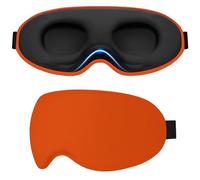 Gritin Masque de Nuit 100% Occultant pour Hommes & Femmes, 3D Masque de Sommeil Ultra Doux Zero Pression pour Dormir sur le Côté avec Sangle Ajustable, Design Ergonomique pour les Voyages,Brun Roux