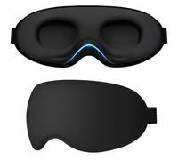 Gritin Masque de Nuit 100% Occultant pour Hommes & Femmes, 3D Masque de Sommeil Ultra Doux Zero Pression pour Dormir sur le Côté avec Sangle Ajustable, Design Ergonomique pour les Voyages,le Sommeil