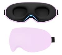 Gritin Masque de Nuit 100% Occultant pour Hommes & Femmes, 3D Masque de Sommeil Ultra Doux Zero Pression pour Dormir sur le Côté avec Sangle Ajustable, Design Ergonomique pour les Voyages,Violet