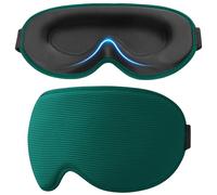 Gritin Masque de Nuit, 3D Masque de Sommeil 100% Anti-Lumière & Ultra-Doux | Zéro Pression Oculaire&Design Elargi sur le Côté,Confortable avec Bande Réglable, Cache Yeux pour Dormir,Cyan foncé