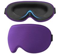 Gritin Masque de Nuit, 3D Masque de Sommeil 100% Anti-Lumière & Ultra-Doux | Zéro Pression Oculaire&Design Elargi sur le Côté,Confortable avec Bande Réglable, Cache Yeux pour Dormir,Violet Foncé
