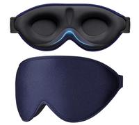 Gritin Masque de Nuit Innovant pour Hommes&Femmes, 100% Occultant,Zero Pression Design de Pont De Nez,3D Masque Yeux Doux&Confortable pour Dormir avec Sangle Élastique Réglable,Bleu Tibétain