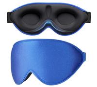 Gritin Masque de Nuit Innovant pour Hommes&Femmes, 100% Occultant,Zero Pression Design de Pont De Nez,3D Masque Yeux Doux&Confortable pour Dormir avec Sangle Élastique Réglable,Bleu Saphir