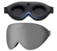 Gritin Masque de Nuit Innovant pour Hommes&Femmes, 100% Occultant,Zero Pression Design de Pont De Nez,3D Masque Yeux Doux&Confortable pour Dormir avec Sangle Élastique Réglable,Gris Foncé