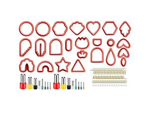 Griwiuiowe Emporte-PièCe en Argile PolymèRe - Lot de 24 Emporte-PièCes en Plastique pour avec 16 Emporte-PièCes Ronds et 60 Accessoires pour Boucles D'Oreilles