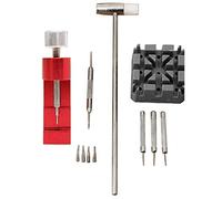 Griwiuiowe Lot de 11 outils de réparation de maillons de montre avec marteau et goupilles de sangle, ajusteur de chaîne, kit d'outils de réparation pour homme/femme