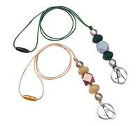 Griwiuiowe Lot de 2 lanières avec insigne - Cordon d'identification séparé - Pour enseignants, infirmières, personnel, étudiants