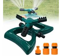 Griwuut Arroseurs de jardin pour pelouse, système d'arrosage rotatif à 360 degrés avec 3 bras réglables pour l'irrigation du jardin et des plantes