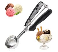Griwuut Cuillère à glace en acier inoxydable de 5 cm - Cuillère à glace - Déclencheur et poignée confortable - Pour boule de crème glacée, pâtisserie, boule de melon