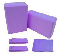 Griwuut Ensemble de yoga Core Balance - 2 blocs de yoga EVA + 1 sangle d'étirement de yoga + 2 sangles en nylon pour l'étirement,méditation et poses flexibles profondes