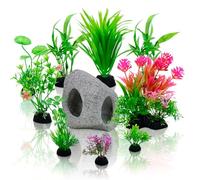 Griwuut Lot de 10 plantes artificielles en plastique pour décoration d'aquarium et grotte