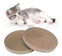 Griwuut Lot de 2 tapis à gratter pour chat - Carton pour chat - Lot de 2 recharges rondes - Carton ondulé réutilisable