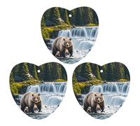 Grizzlies in River Falls Lot de 3 désodorisants à suspendre pour voiture, maison, bureau, style gris