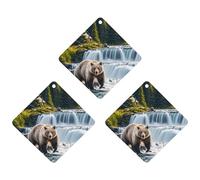 Grizzlies in River Falls Lot de 3 désodorisants pour voiture, maison, bureau, style noir