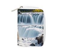 Grizzlies in River Falls Porte-cartes en cuir avec 20 emplacements pour cartes de crédit pour homme et femme, petit sac à main avec fermeture éclair