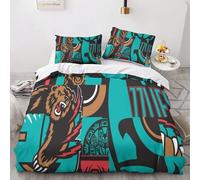 Grizzlies Memphis Parure Nba Basketball De Lit En Housse De Couettes Imprim¿¿ Housse De Couette Polyester Et Taies D'oreiller Douce Respirante Double£¿
