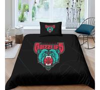 Grizzlies Memphis Pi¿¿Ces Nba Basketball De Lit Sets, Parure De Lit Pour Avec Imprim¿¿ Coton/Polyester Pi¿¿Ces Housse De Couette + Taies D'oreiller S