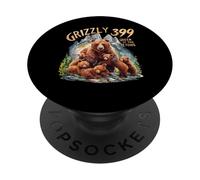 Grizzly 399, Amoureux des Ours, Parc National de la Reine des Tetons PopSockets PopGrip Adhésif