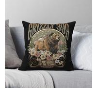 Grizzly 399 Housse de coussin en velours polyester et lin avec fermeture éclair Motif The Queen Of The Tetons