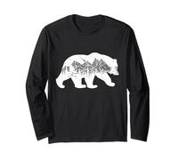 Grizzly Bear Art Wild Mountain scène extérieure Ours Amant Manche Longue