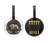 Grizzly Bear Sac de rangement pour tee de golf imprimé noir - Design portable, facile à organiser