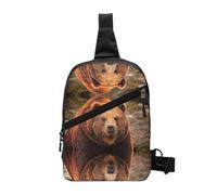 Grizzly Bear - Sac de sport pliable, sac à bandoulière léger avec plusieurs poches, tissu polyester résistant à l'eau, sac à dos de voyage compact