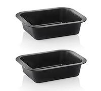 Grizzly lot de 2 Plats à Four Acier Revêtu Revêtement Antiadhésif Rectangulaire Noir 24 x 17,5x 6 cm
