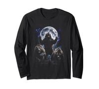 Grizzly majestueux Pleine Lune Ciel Nocturne Nature Sauvage Manche Longue