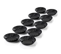 Grizzly moules à tartelettes, 10 x moules mini tartelettes Ø 11 cm, antiadhésifs, set de mini tartelette patisserie, pour mini fonds de fruits et mini tartelettes