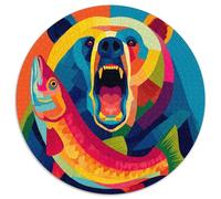 Grizzly pêchant Le Saumon,Puzzles pour Adultes 1000pcs (67.5x67.5cm),Jeux De Défi