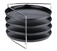 Grizzly Pizza Backset, 5 pièces, avec support fixe et 4x plaques à pizza rondes 28 cm, support à pizza pour four cuire 4 pizzas en même temps