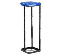 Grizzly Porte-sac, 1x porte sac poubelle avec couvercle bleu,système enfichable réglable en hauteur avec anneau de serrage, pour sacs poubelles de différentes tailles de 25-120 litres