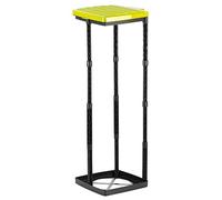 Grizzly Porte-sac, 1x porte sac poubelle avec couvercle jaune, système enfichable réglable en hauteur avec anneau de serrage, pour sacs poubelles de différentes tailles de 25-120 litres