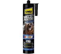 Grizzly Power extrème-Colle de fixation et montage ultra rapide,ultra forte,prise initiale très élevée,sans solvants,blanche,cartouche 435g