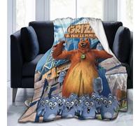 Grizzy Comedy and The Adventure Lemmings Couverture en peluche douce, confortable, légère et chaude pour décoration de fête pour lit ou canapé 101,6 x 76,2 cm