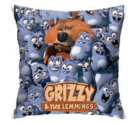 Grizzy et Les Lemmings Taie d'oreiller Housses de Coussin Taie d'oreiller décorative Housses de Coussin Housse de Coussin Protecteur pour Chambre/Salon/Chambre/canapé 45,7 x 45,7 cm