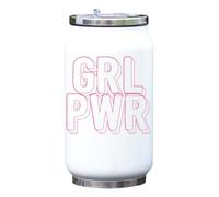 GRL PWR Girl Power 3D Line Art Bouteille isotherme pour boissons Blanc Taille unique