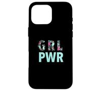 GRL PWR Power Girl Empowerment Cute Floral Pattern Artwork Coque pour iPhone 16 Pro Max