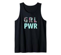 GRL PWR Power Girl Empowerment Cute Floral Pattern Artwork Débardeur