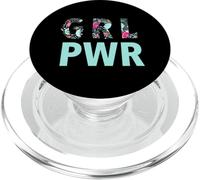 GRL PWR Power Girl Empowerment Cute Floral Pattern Artwork PopSockets PopGrip pour MagSafe